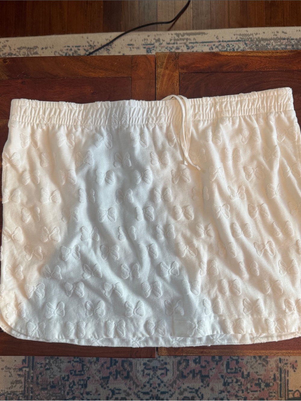 Disney Minnie Mouse White Embroidered Mini Skirt